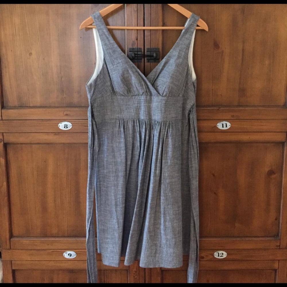 Linen-look grey dress