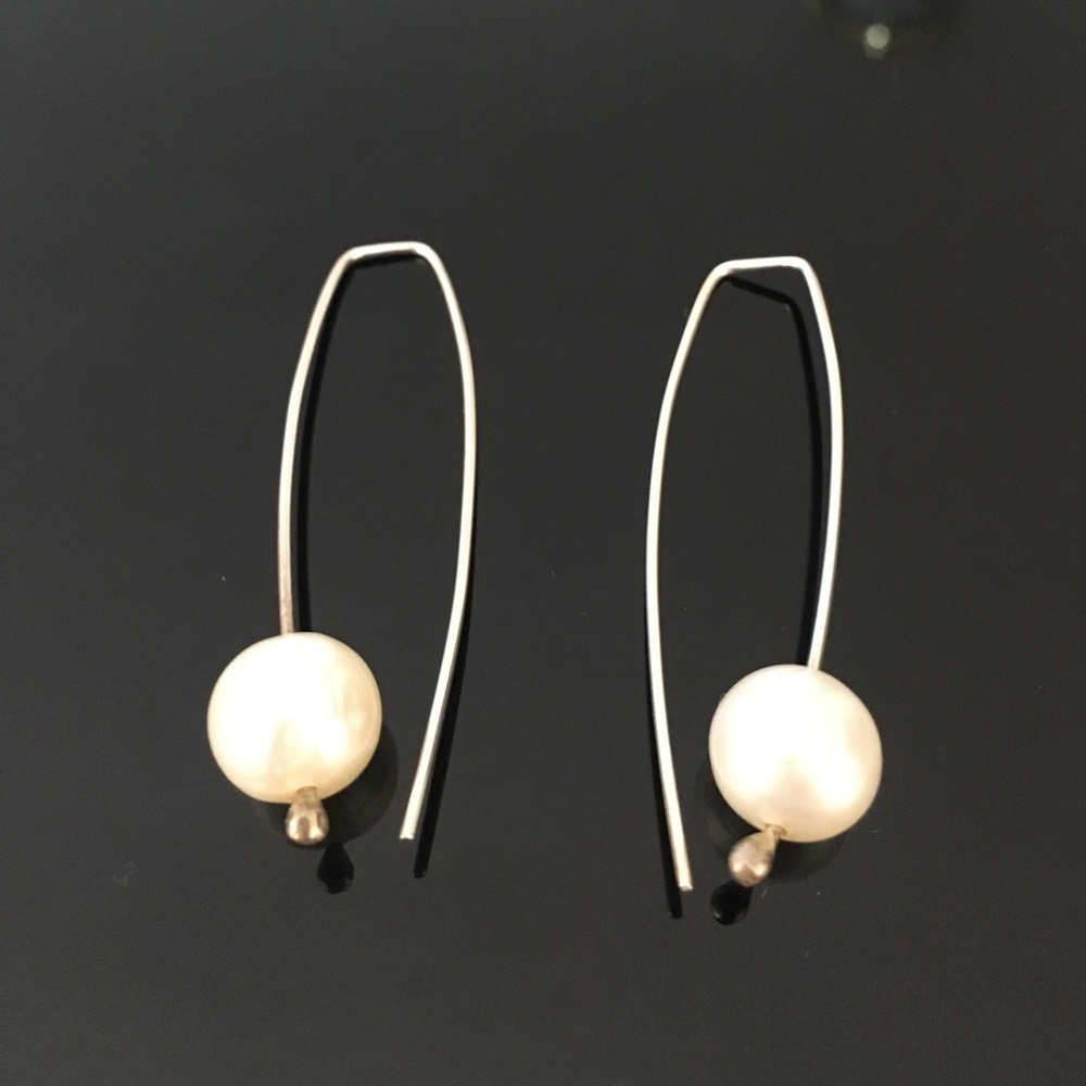 Saltwater Round Pearl Drop Earrings