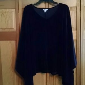 Black velvet trapeze style top