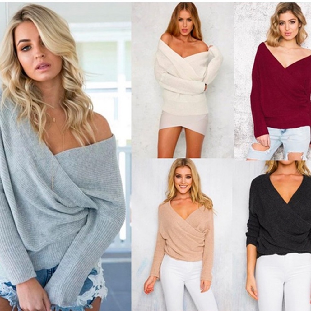 COMING SOON🌷Off the Shoulder top Sweater - Picture 4 of 8