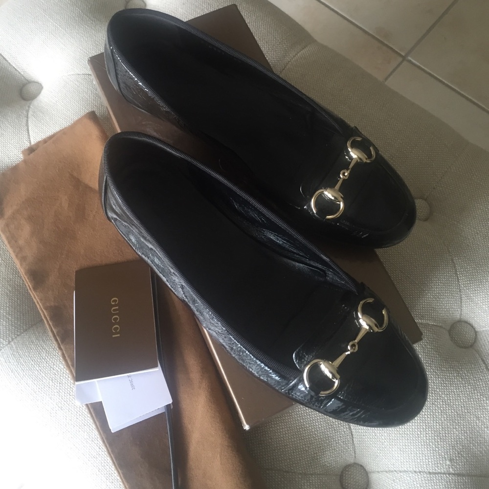 Gucci black- gold loafers 39