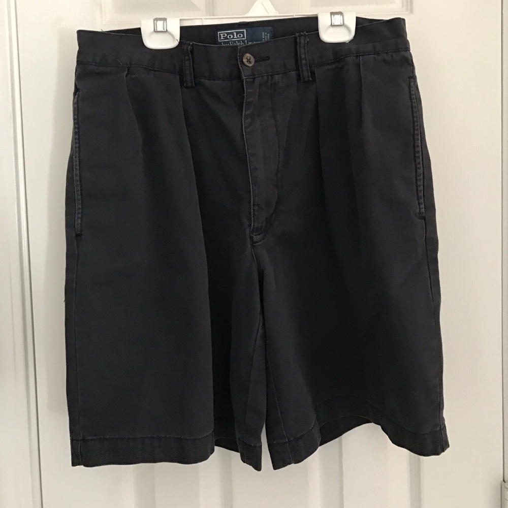 Navy pleated shorts Polo by Ralph Lauren