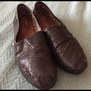 TOMS black sparkle 8.5