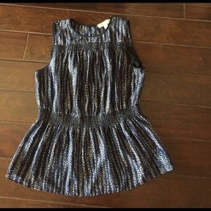 Navy sleeveless blouse only worn once!