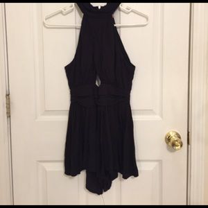 LF Twisted Neck Black Romper