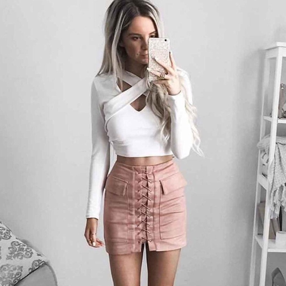 CLEARANCE • cross cross bandage top •