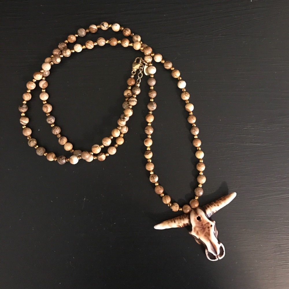 Long layering Bull necklace.