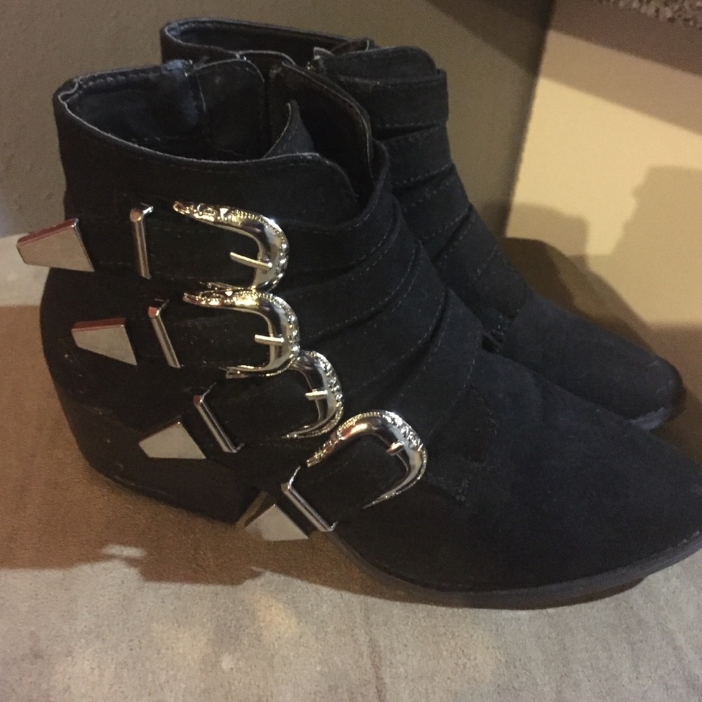 Black Buckle Booties