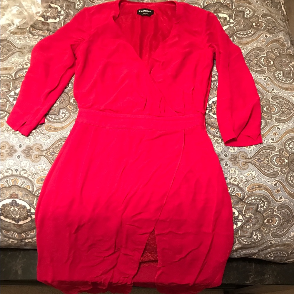 Bebe red lace dress sz2,small
