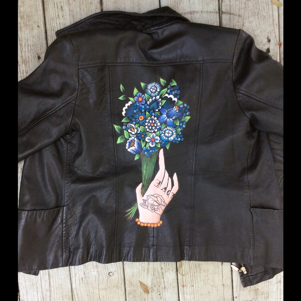 Hand Painted 100% Leather Jacket