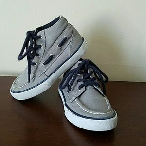 Toddler 8 Polo Grey/Blue Canvas Shoes