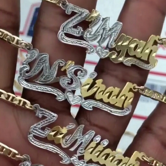 Gold plated name chains - Picture 1 of 1