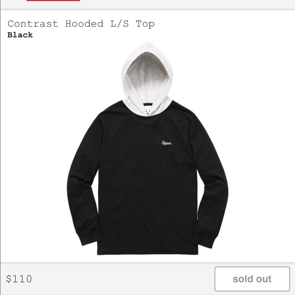 Supreme Contrast Hooded L/S