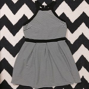 Forever 21+ black and white striped halter dress
