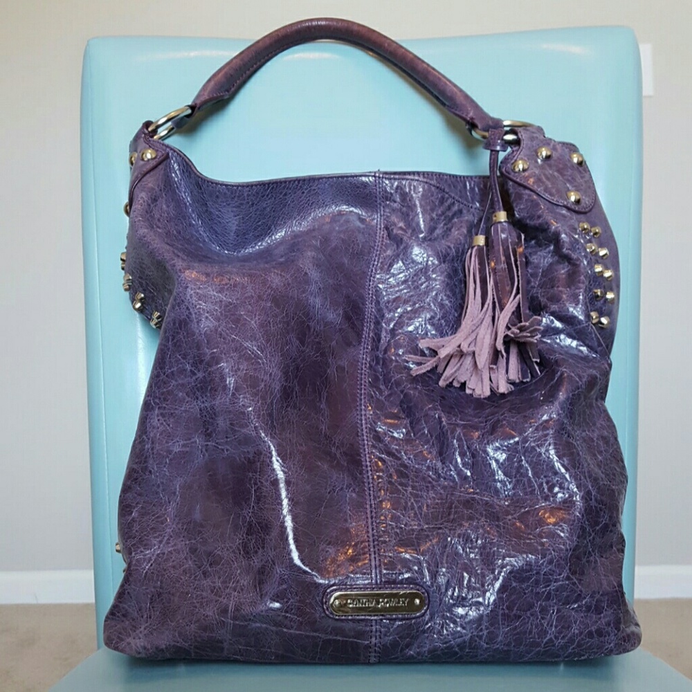 Cynthia Rowley Silver Studded Purple Handbag