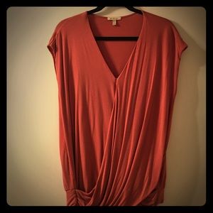 Dark coral Anthropologie shirt PERFECT for Spring!