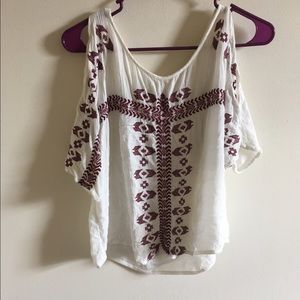 Forever 21 peasant top open shoulder