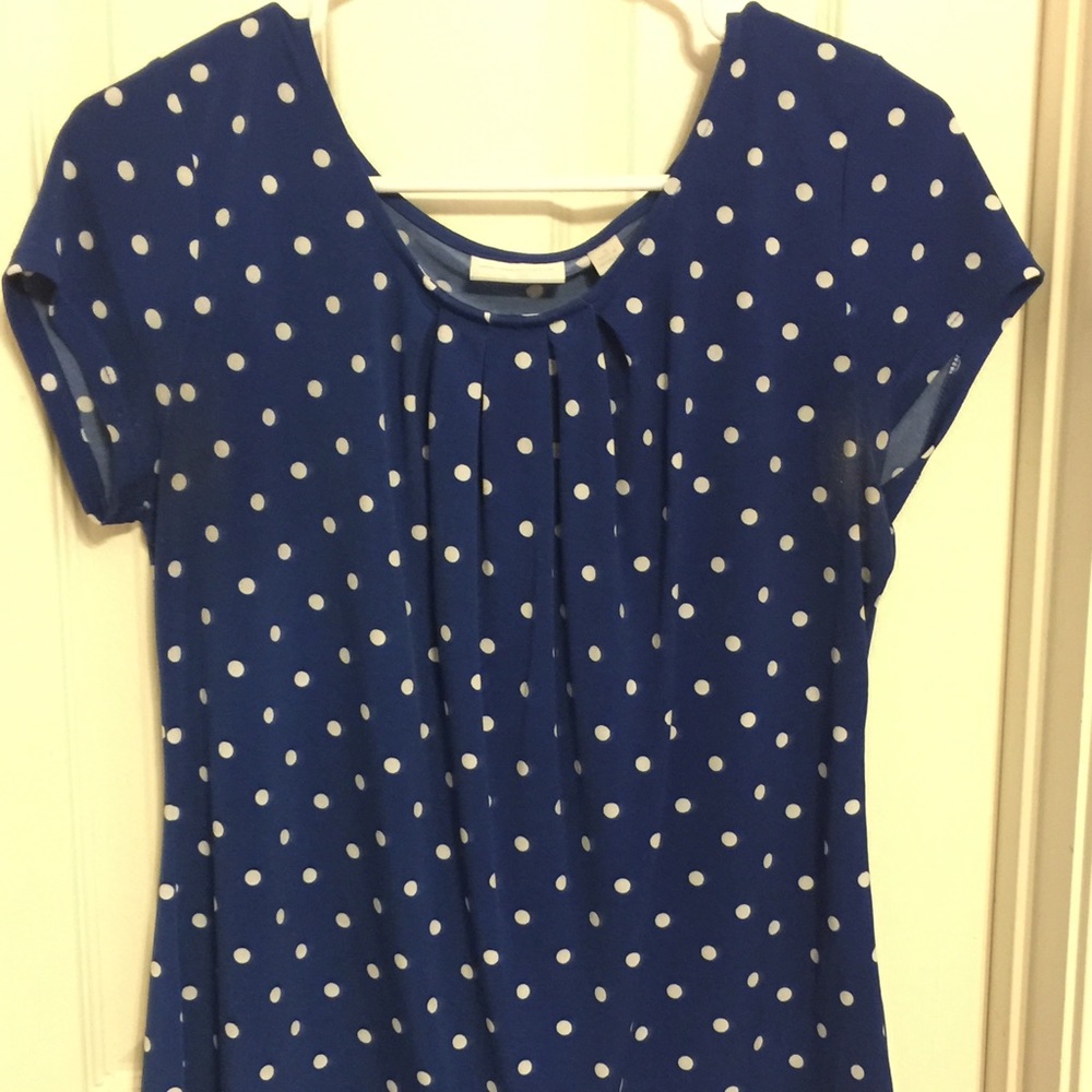 Blue Polka Dot Blouse