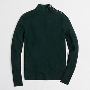 J Crew Button Mockneck Sweater