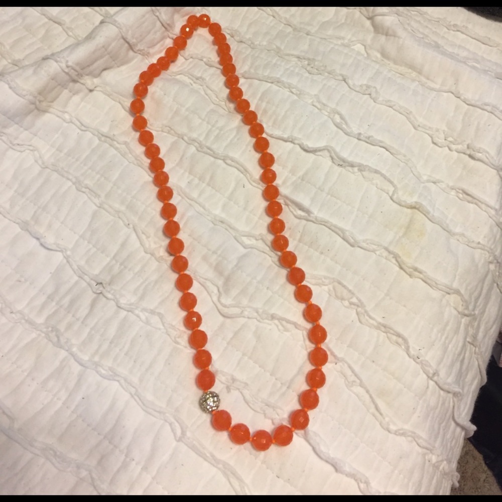 Orange beaded necklace