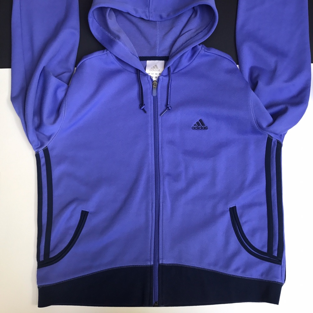ADIDAS Purple Drawstring Full Zip Hoodie/Jacket
