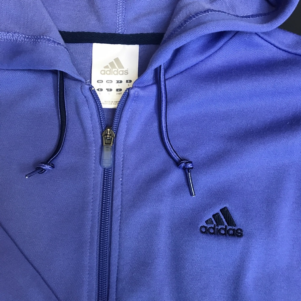 ADIDAS Purple Drawstring Full Zip Hoodie/Jacket - Picture 2 of 7
