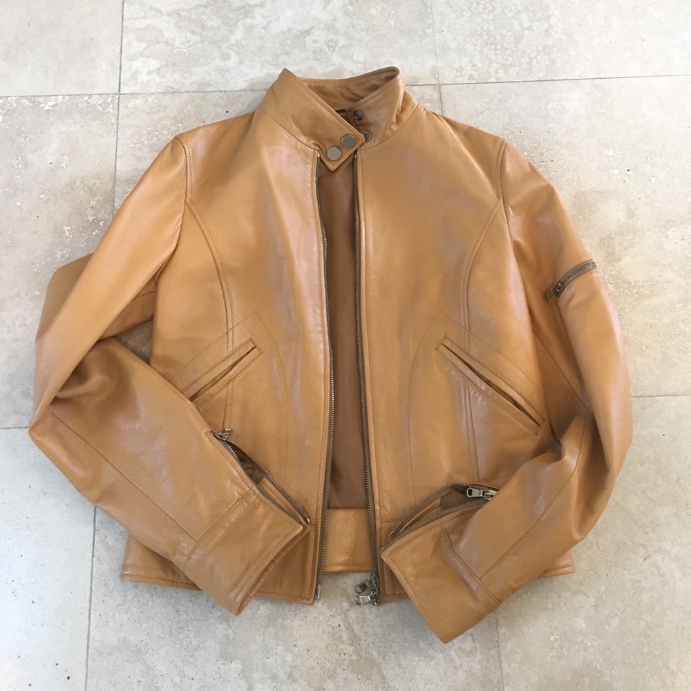 Tombolini Italian Leather Bomber NWOT 40