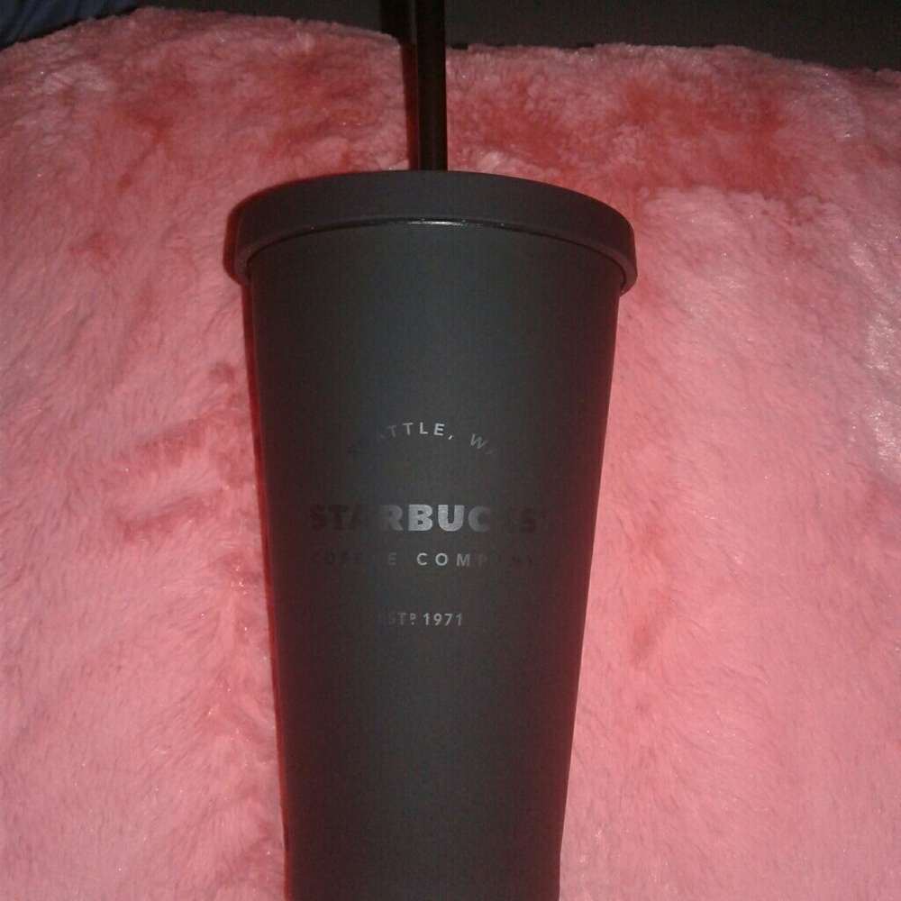 Grande black matte Starbucks cup