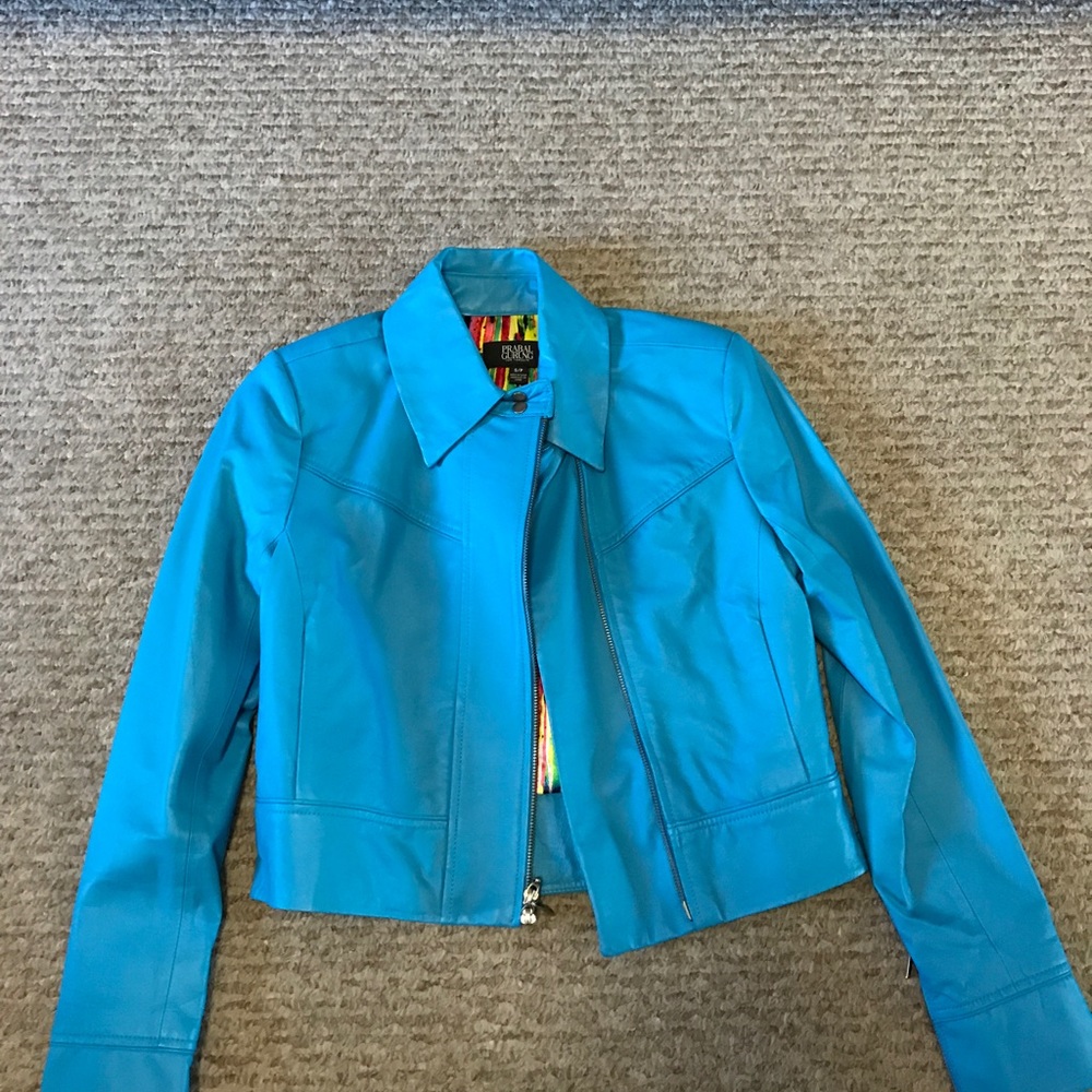 Prabal Gurung cropped leather jacket