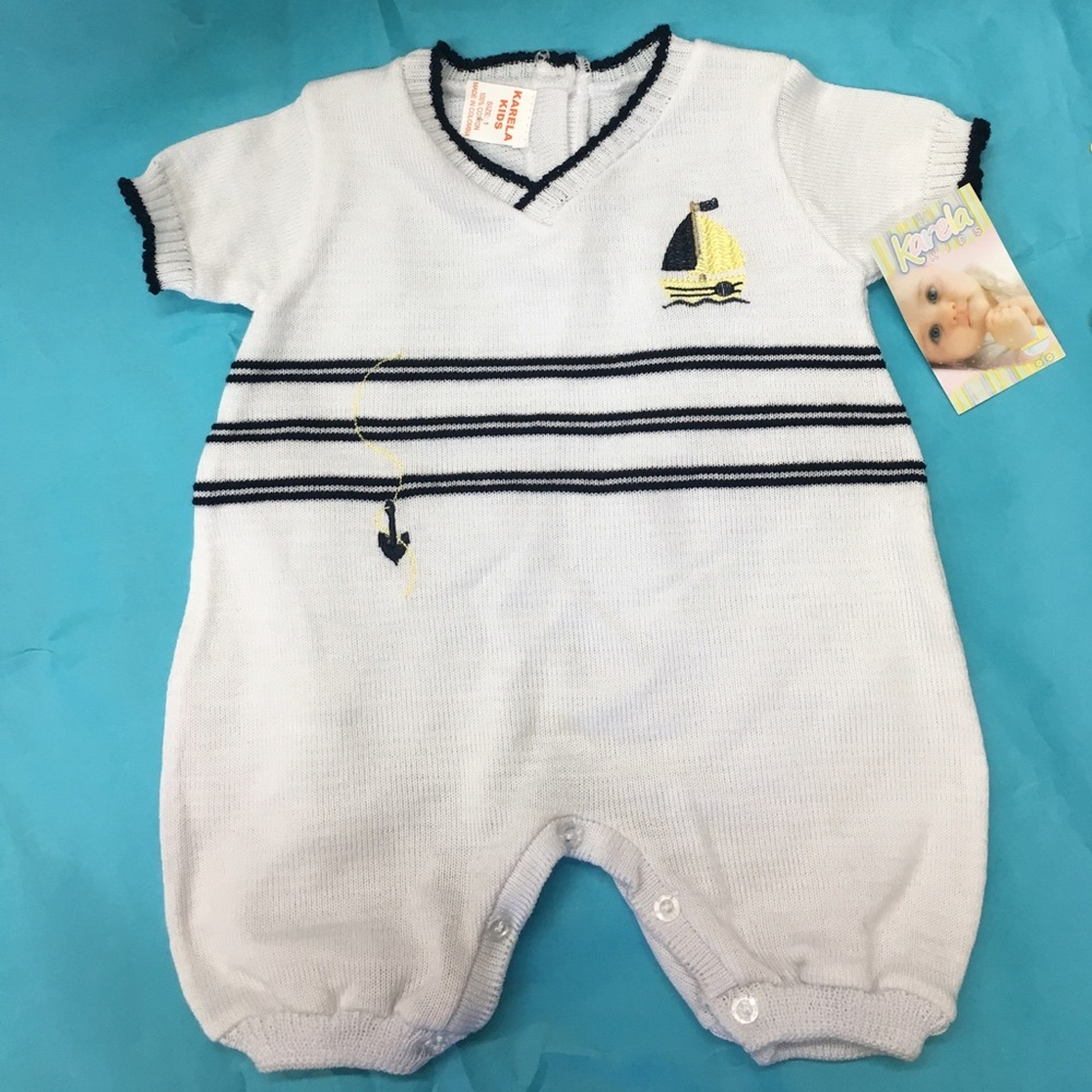 NWT Karela kids one piece nautical theme 0-3 MOS