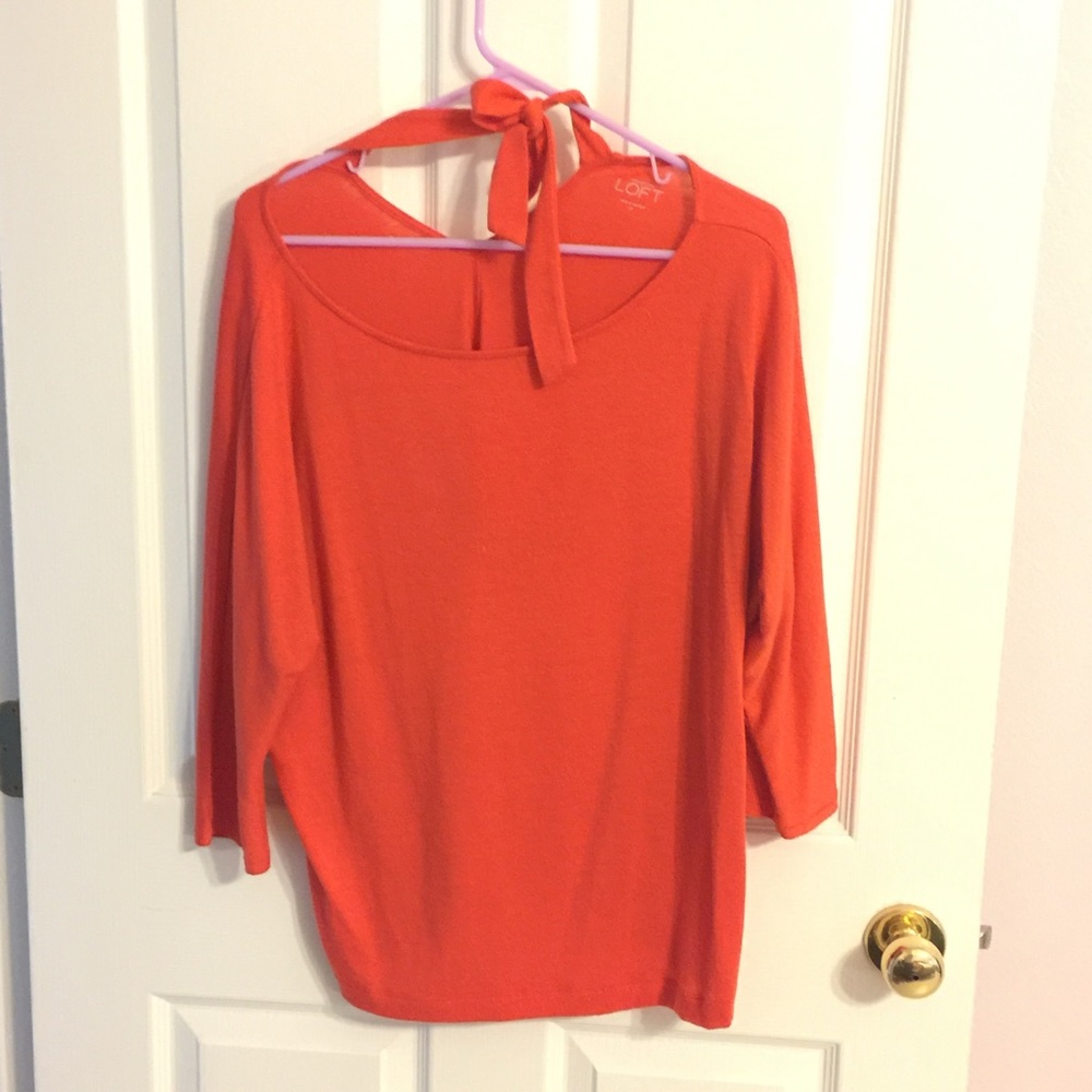 LOFT Coral 3/4 sleeve blouse.
