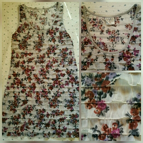 💣SOLD💥🌈 Free People Flippy ruffled Floral Dress - Picture 2 of 8