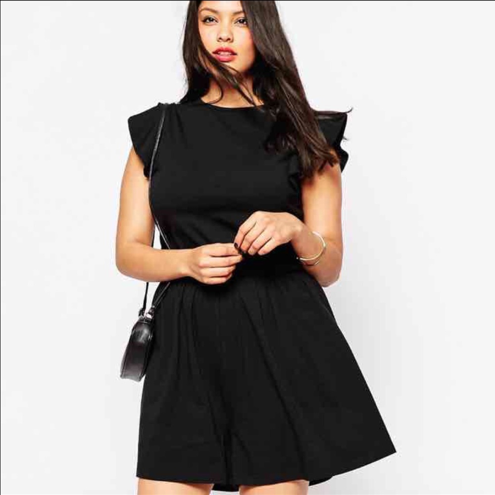ASOS CURVE Romper with Frill Sleeve