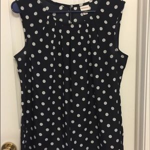 Merona Black & White polka dot sleeveless blouse