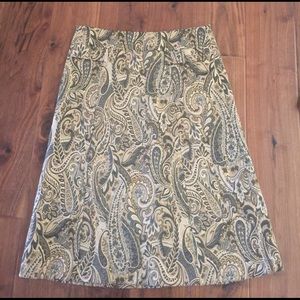 Express gold paisley skirt