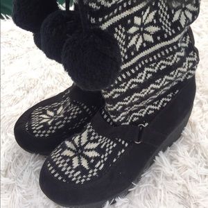 Heeled winter furry boots