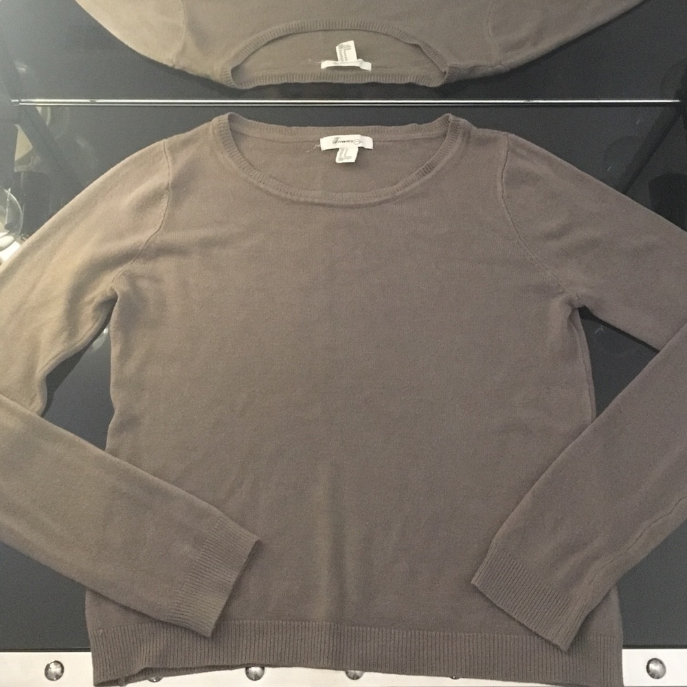 Forever 21 Taupe Long Sleeve Knit Top Size M