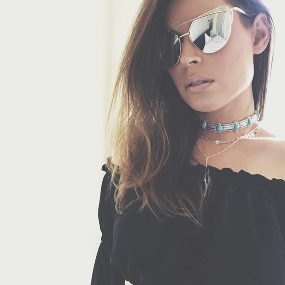 Emma Silver Gold Cat Eye Aviator Mirrored Sunnies - Picture 2 of 8