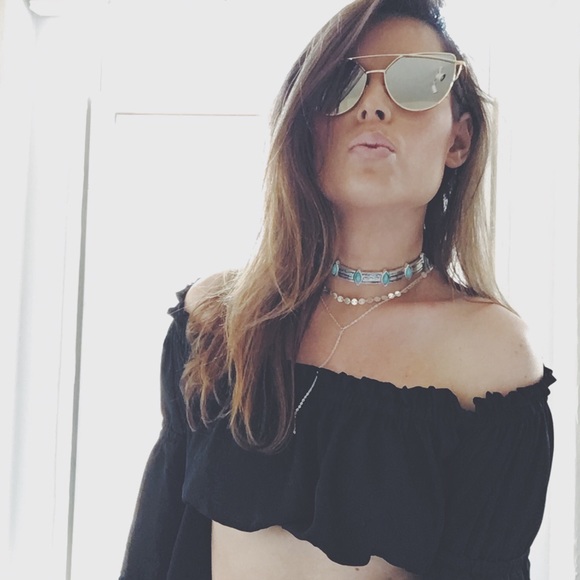 Emma Silver Gold Cat Eye Aviator Mirrored Sunnies - Picture 5 of 8