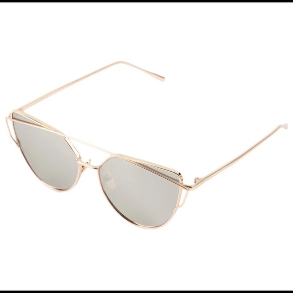 Emma Silver Gold Cat Eye Aviator Mirrored Sunnies - Picture 6 of 8