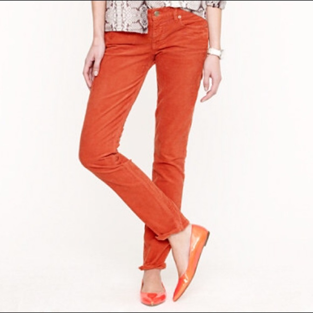 J. Crew Matchstick orange corduroy pants 24R