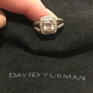 AUTH David Yurman petite Albion ring prasiolite 7