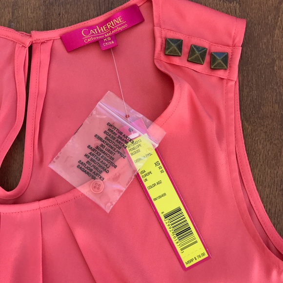 Catherine Malandrino Salmon Top - Picture 2 of 7