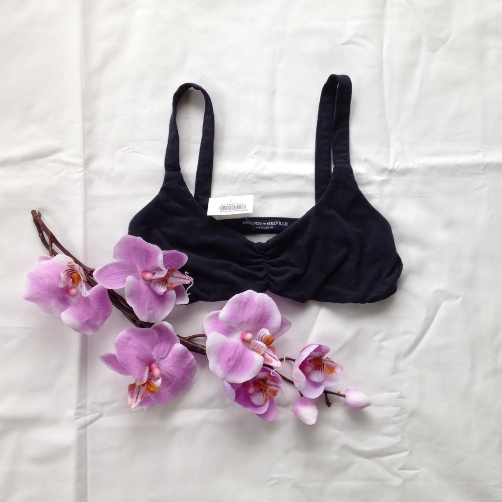 🌈Black Suede Bralette
