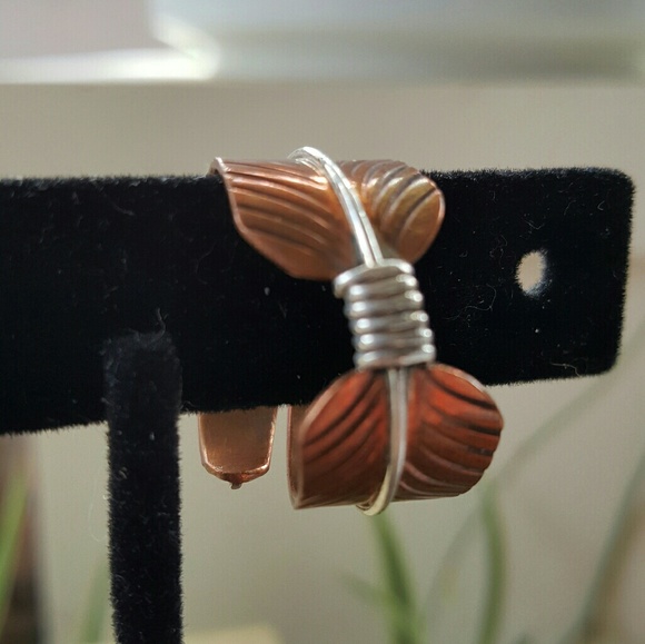 Copper/sterling feather ring - Picture 2 of 2