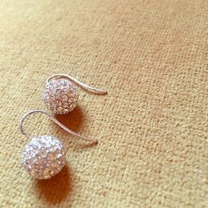 Silver hook "diamond" earrings