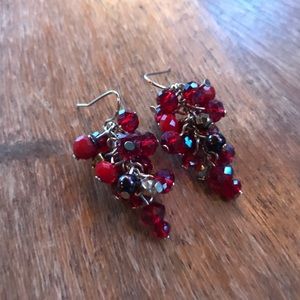 Berry beaded vine style earrings - (WhBm)