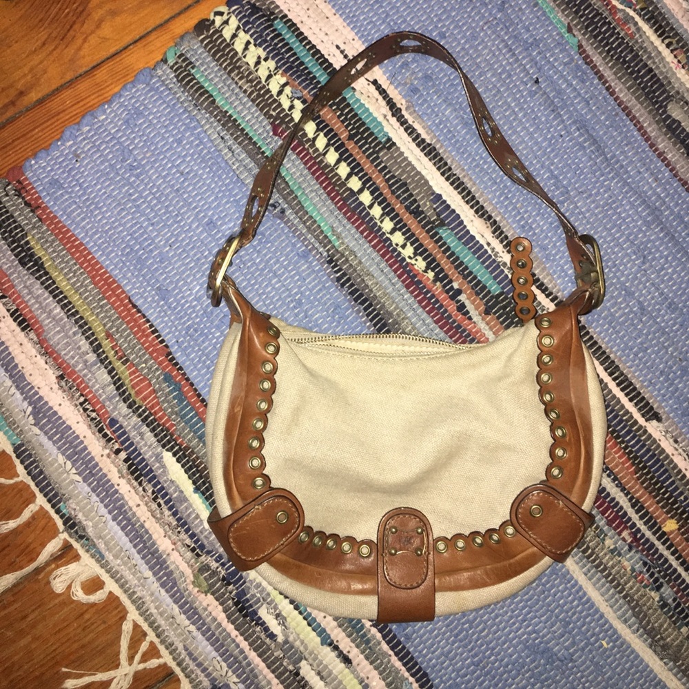 Micheal Kors Boho Canvas & leather bag