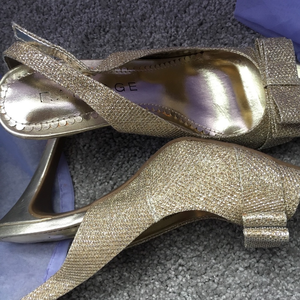gold glitter high heels