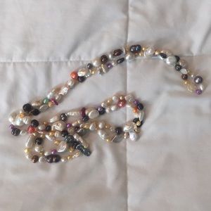 Real Multicolored freshwater pearl necklace